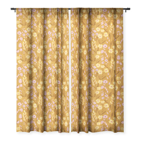 Schatzi Brown Penelope Floral Bronze Sheer Window Curtain