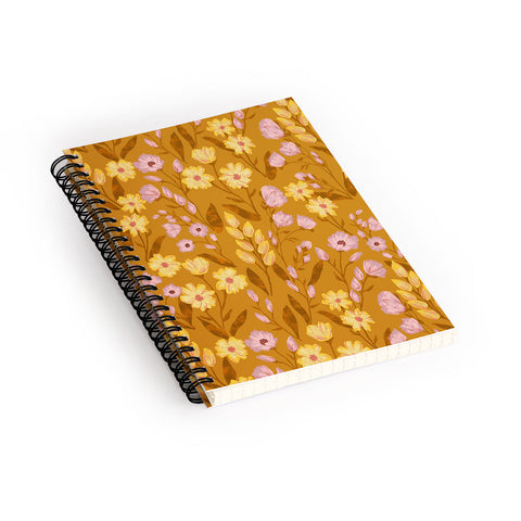 Schatzi Brown Penelope Floral Bronze Spiral Notebook