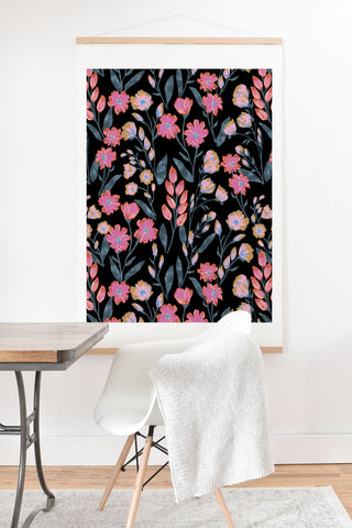 Schatzi Brown Penelope Floral Noir Brights Art Print And Hanger