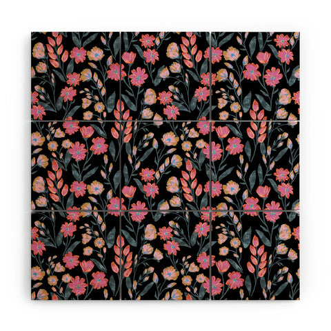 Schatzi Brown Penelope Floral Noir Brights Wood Wall Mural
