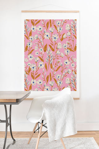 Schatzi Brown Penelope Floral Pink Art Print And Hanger