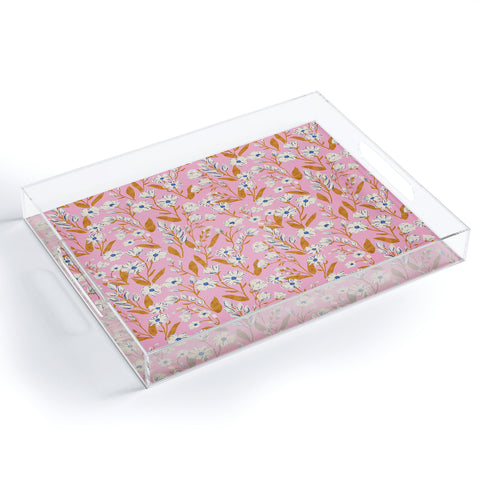 Schatzi Brown Penelope Floral Pink Acrylic Tray