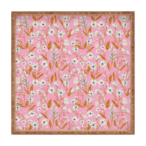 Schatzi Brown Penelope Floral Pink Square Tray