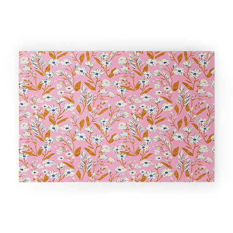 Schatzi Brown Penelope Floral Pink Welcome Mat