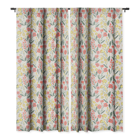 Schatzi Brown Penelope Floral Summer Blackout Window Curtain