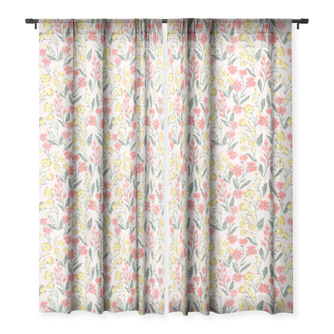 Schatzi Brown Penelope Floral Summer Sheer Window Curtain