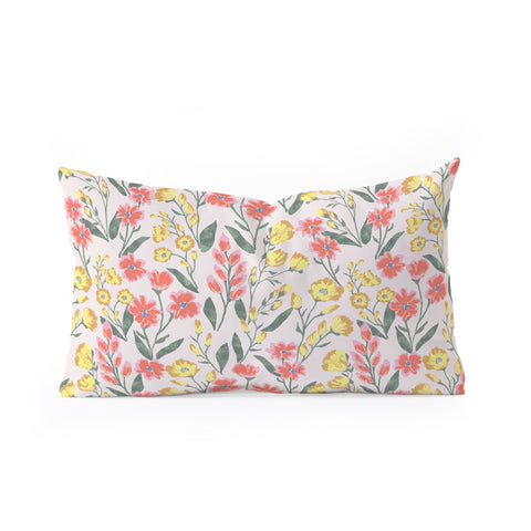 Schatzi Brown Penelope Floral Summer Oblong Throw Pillow