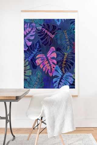 Schatzi Brown Phoenix Tropical Indigo Art Print And Hanger