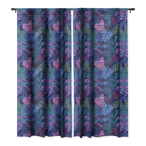 Schatzi Brown Phoenix Tropical Indigo Blackout Window Curtain