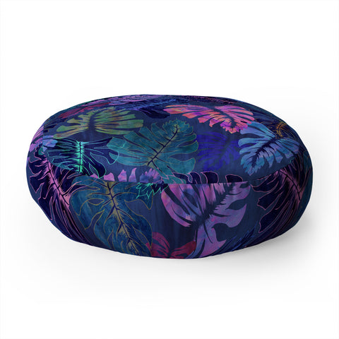 Schatzi Brown Phoenix Tropical Indigo Floor Pillow Round