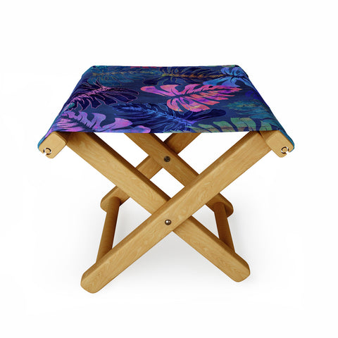 Schatzi Brown Phoenix Tropical Indigo Folding Stool