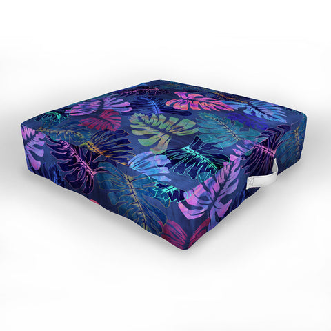 Schatzi Brown Phoenix Tropical Indigo Outdoor Floor Cushion