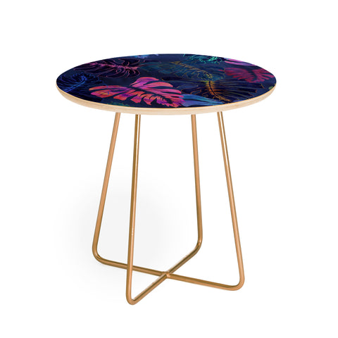 Schatzi Brown Phoenix Tropical Indigo Round Side Table