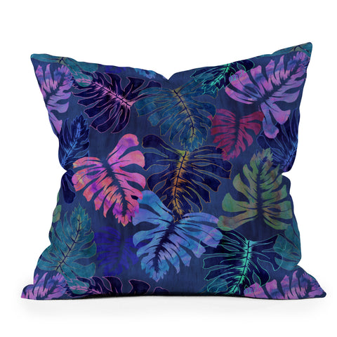 Schatzi Brown Phoenix Tropical Indigo Throw Pillow