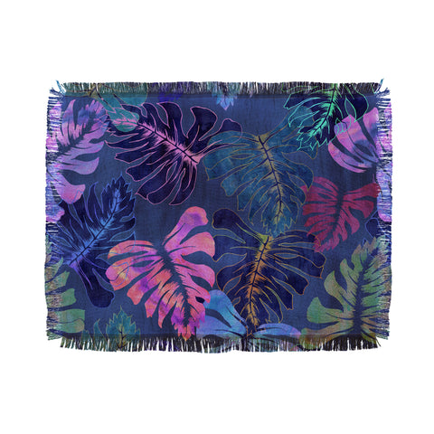 Schatzi Brown Phoenix Tropical Indigo Throw Blanket