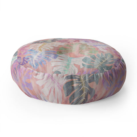 Schatzi Brown Phoenix Tropical Peach Floor Pillow Round