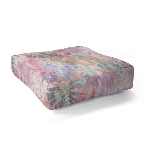 Schatzi Brown Phoenix Tropical Peach Floor Pillow Square