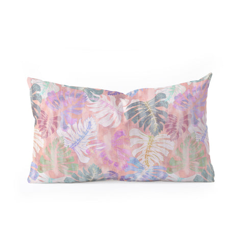 Schatzi Brown Phoenix Tropical Peach Oblong Throw Pillow