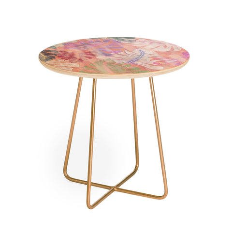 Schatzi Brown Phoenix Tropical Peach Round Side Table