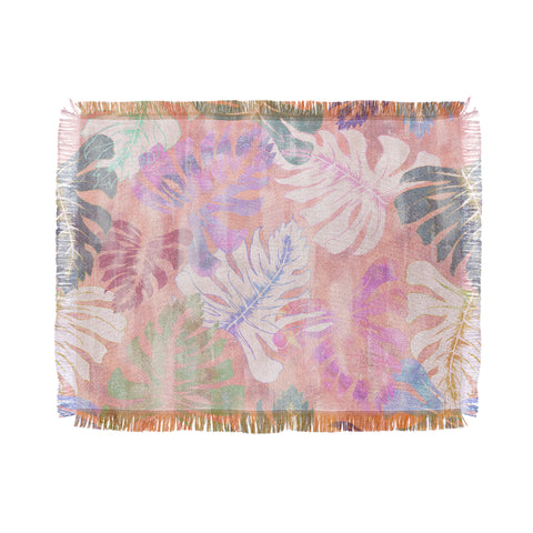 Schatzi Brown Phoenix Tropical Peach Throw Blanket