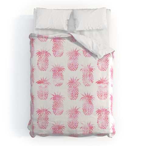 Schatzi Brown Pineapple Pink Duvet Cover