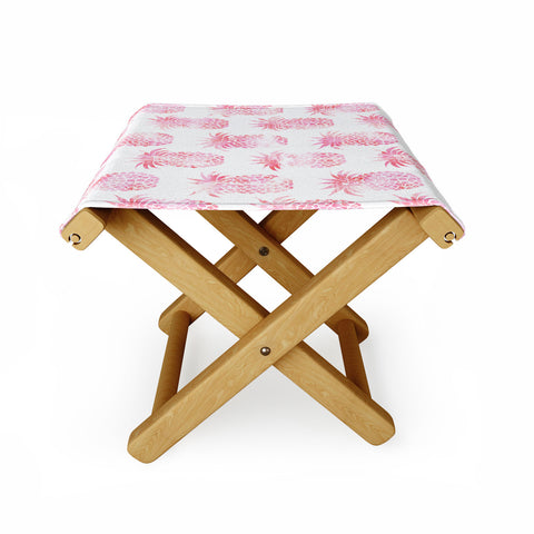 Schatzi Brown Pineapple Pink Folding Stool