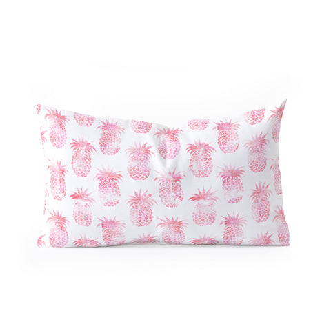 Schatzi Brown Pineapple Pink Oblong Throw Pillow