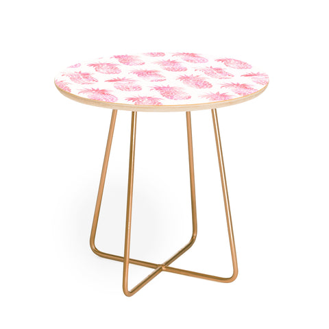 Schatzi Brown Pineapple Pink Round Side Table