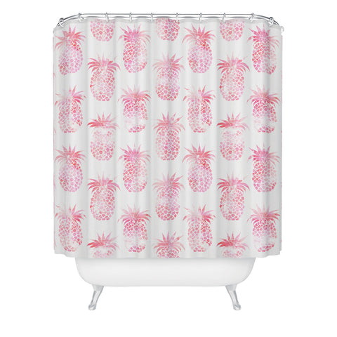 Schatzi Brown Pineapple Pink Shower Curtain