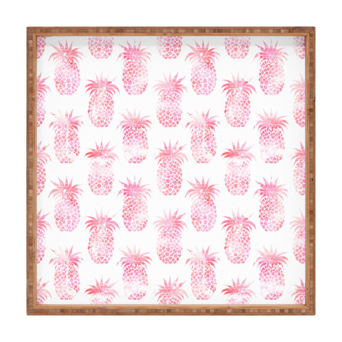 Schatzi Brown Pineapple Pink Square Tray
