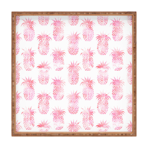 Schatzi Brown Pineapple Pink Square Tray