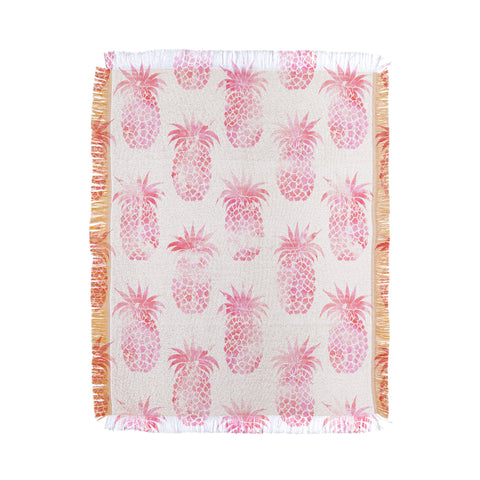 Schatzi Brown Pineapple Pink Throw Blanket