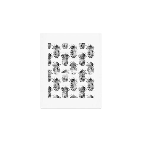 Schatzi Brown Pineapples Black Art Print