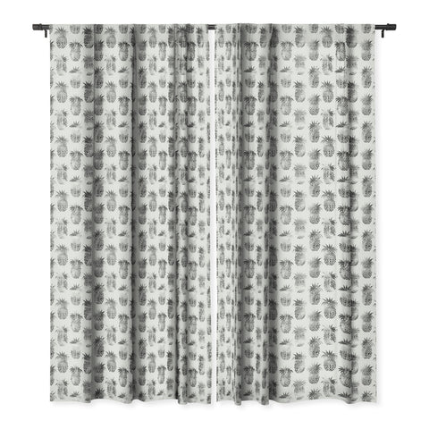 Schatzi Brown Pineapples Black Blackout Window Curtain