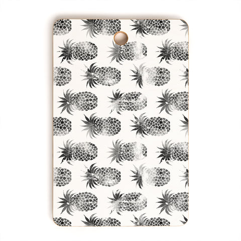 Schatzi Brown Pineapples Black Cutting Board Rectangle