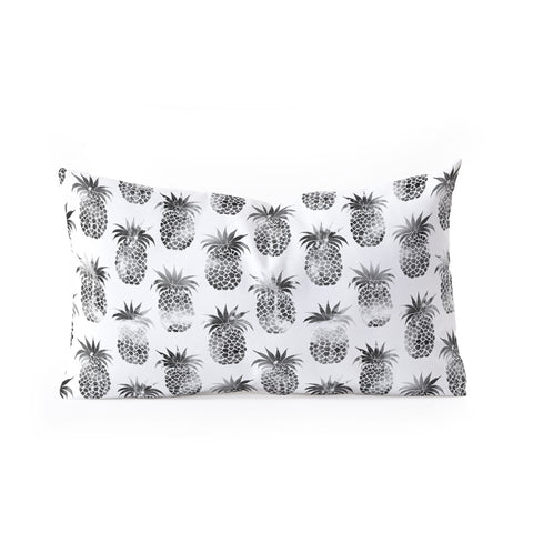 Schatzi Brown Pineapples Black Oblong Throw Pillow