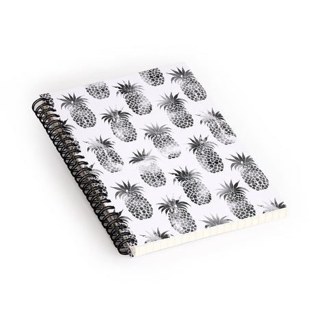 Schatzi Brown Pineapples Black Spiral Notebook