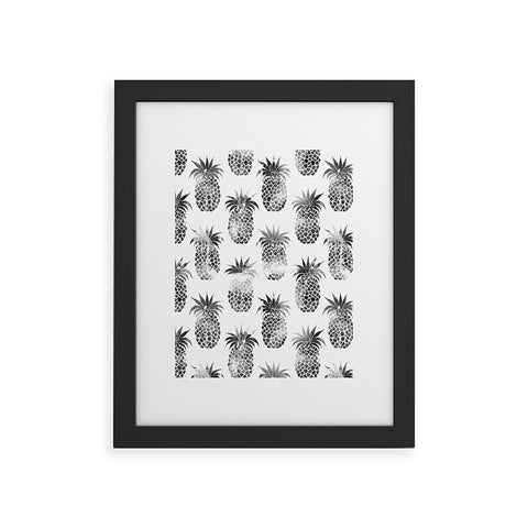 Schatzi Brown Pineapples Black Framed Art Print