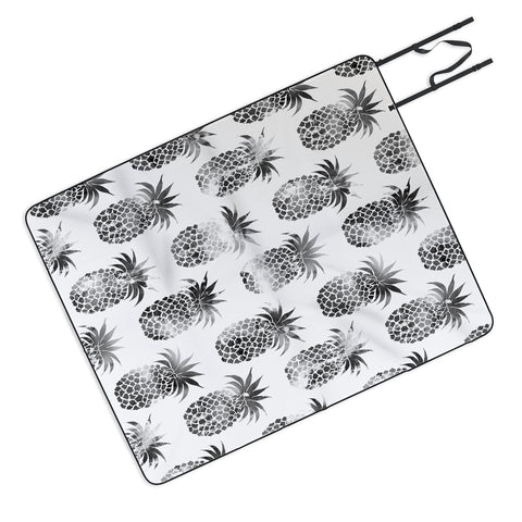 Schatzi Brown Pineapples Black Picnic Blanket