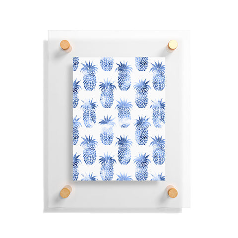 Schatzi Brown Pineapples Blue Floating Acrylic Print
