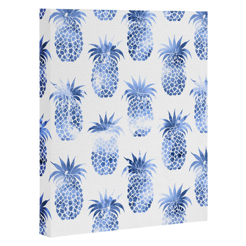 Schatzi Brown Pineapples Blue Art Canvas