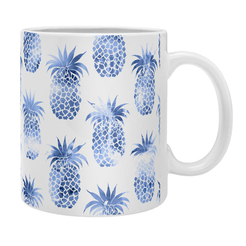 Schatzi Brown Pineapples Blue Coffee Mug