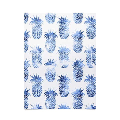 Schatzi Brown Pineapples Blue Poster