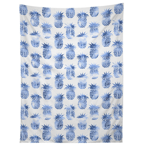 Schatzi Brown Pineapples Blue Tapestry