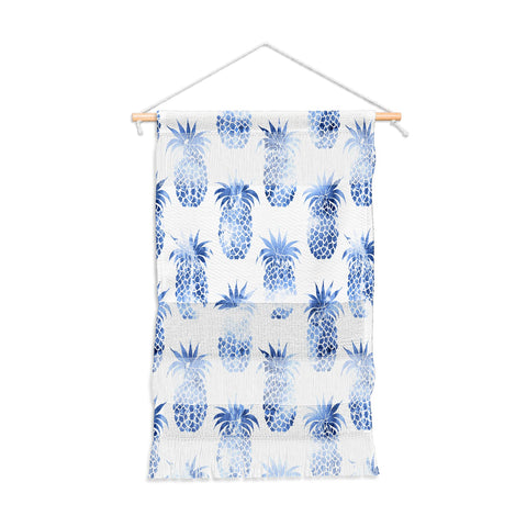 Schatzi Brown Pineapples Blue Wall Hanging Portrait