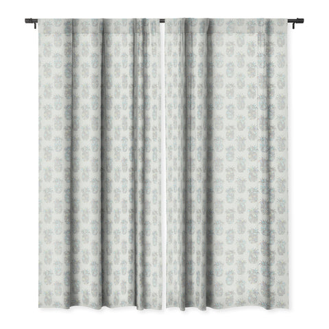 Schatzi Brown Pineapples Crystal Blackout Window Curtain