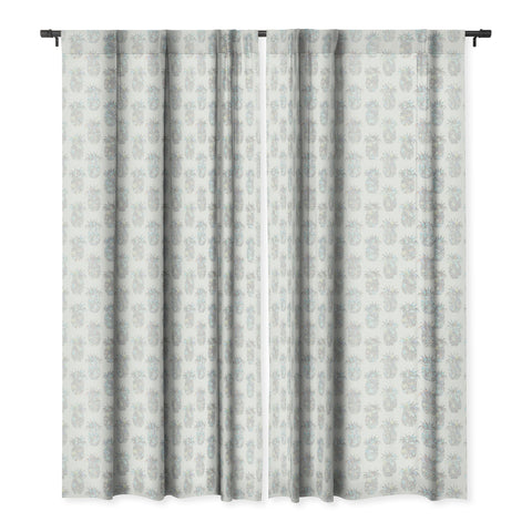 Schatzi Brown Pineapples Crystal Blackout Window Curtain