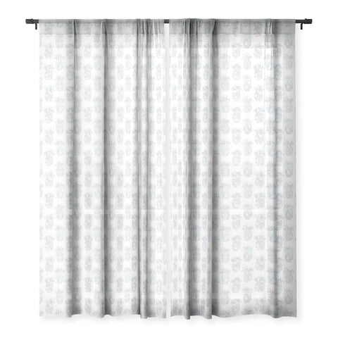 Schatzi Brown Pineapples Crystal Sheer Window Curtain