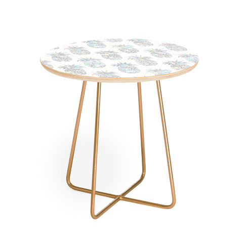Schatzi Brown Pineapples Crystal Round Side Table