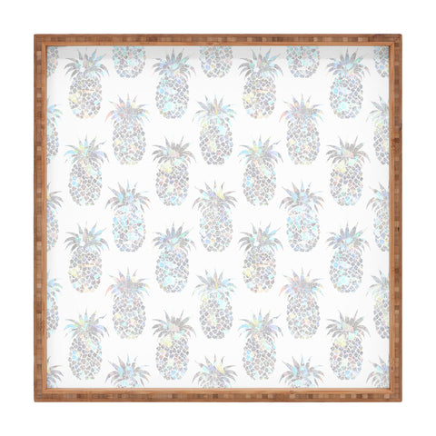 Schatzi Brown Pineapples Crystal Square Tray